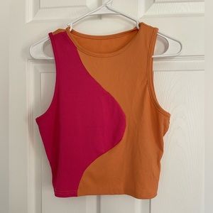 Half and half crop top tank top